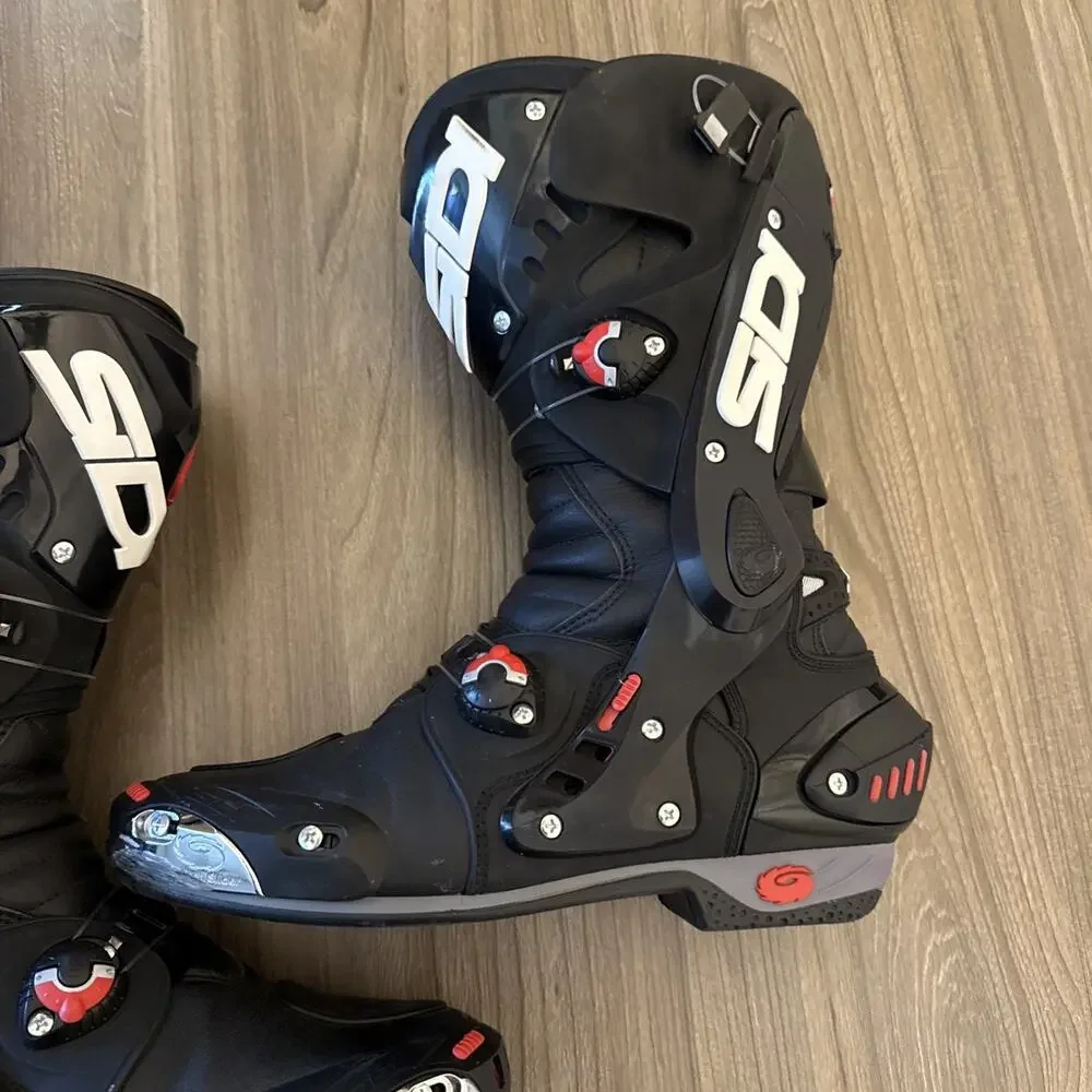 Sidi SRS Black Boots Size 10 US 44 EUR MX Motocross Boots Made in Italy